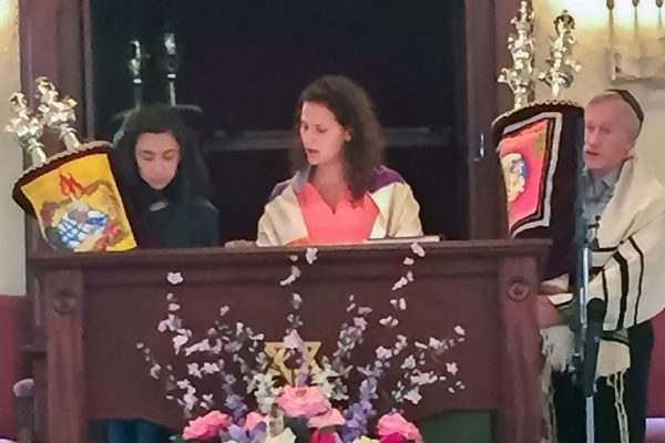 Torah Scrolls and Prayer at Congregation Shaarei Zedeck in Clinton, MA